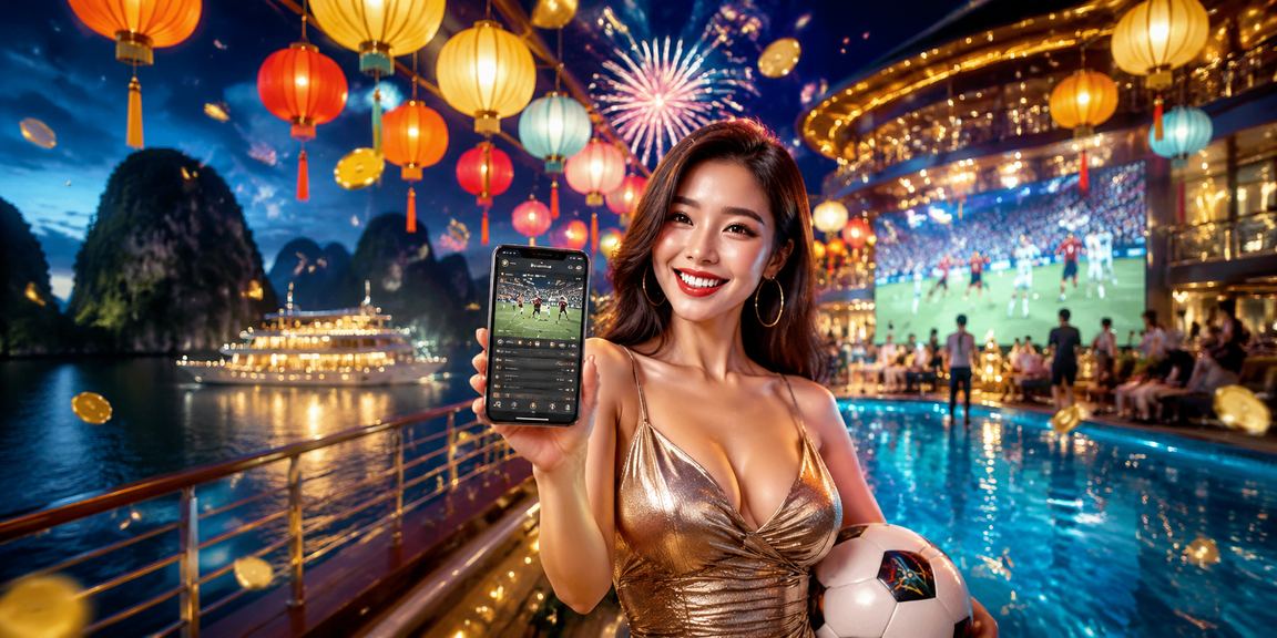 Khung cảnh đêm Hạ Long Bay với ứng dụng casino và chợ đêm sôi động