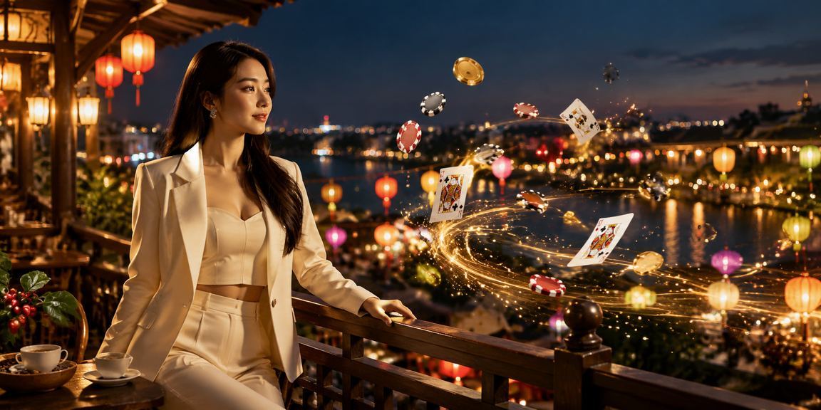 Người chơi thư giãn với trò chơi bài tại Huế bên tách cà phê yên tĩnh