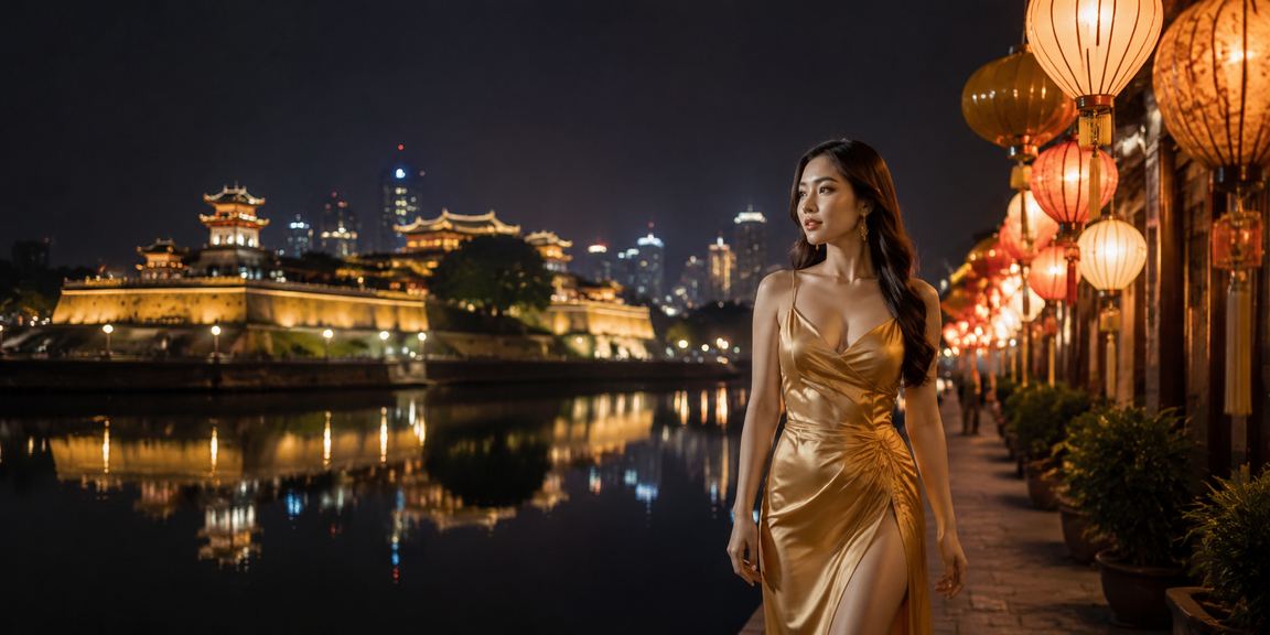 Thành phố Huế về đêm với thị trường sôi động